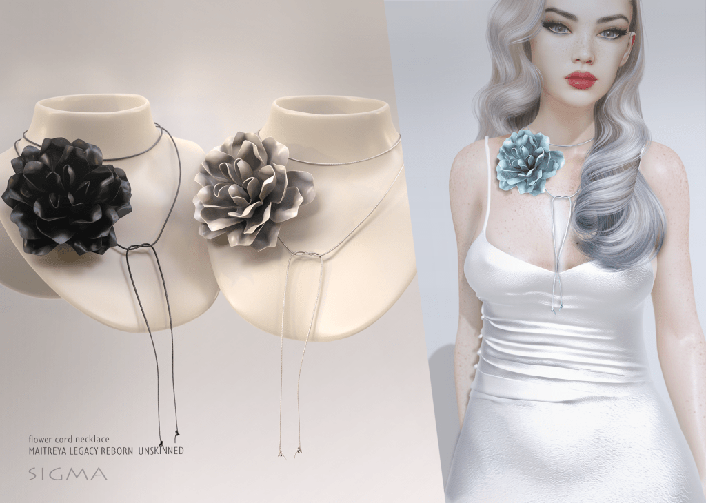 Flower cord necklace